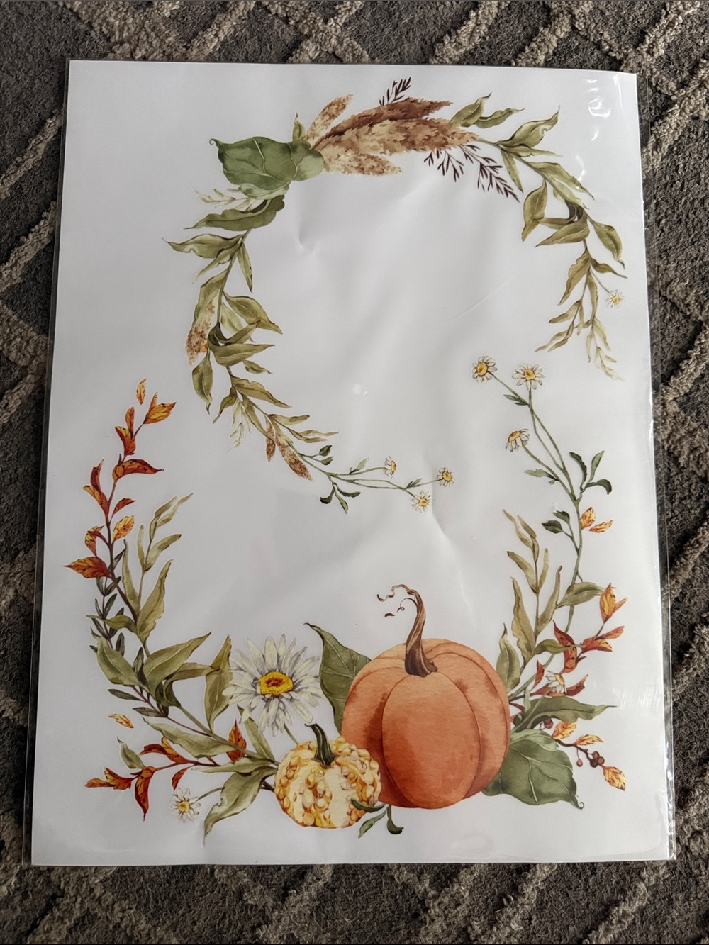 Fall Pumpkin Wreath overlays - Orange & Green harvest/fall colors